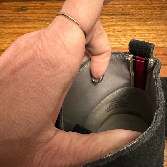 Sperry Top Sider Women US 7.5 black Leather Wedge Bootie Boots Shoe - Picture 5 of 5